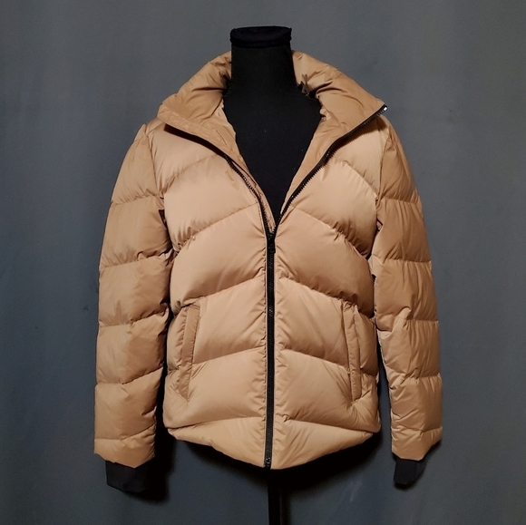 Theory Jackets & Blazers - Theory Women’s Puffer Coat Golden Beige City Poly Size Small NWT Retail $425